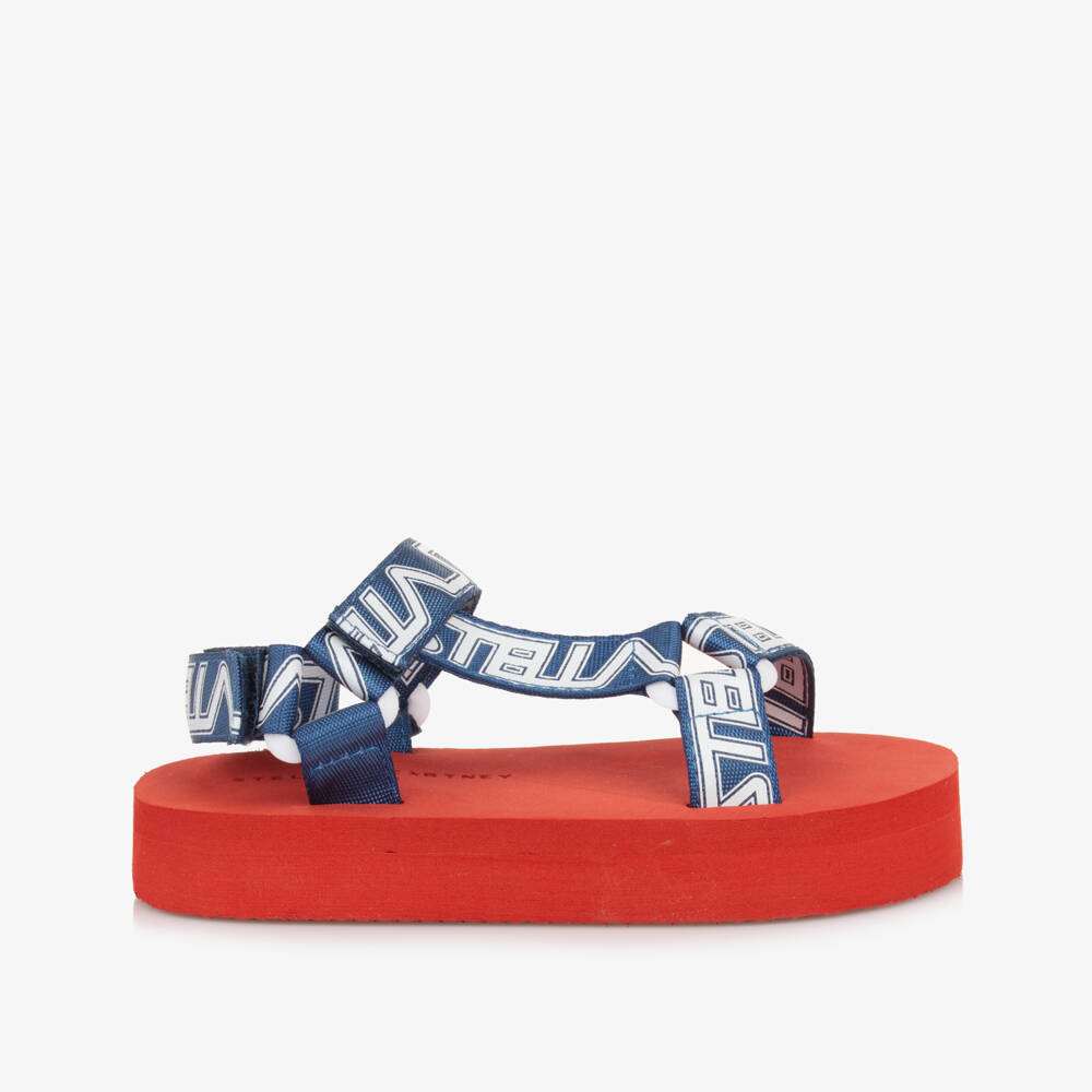 Stella McCartney Kids-Boys Blue & Red Sandals  | Childrensalon