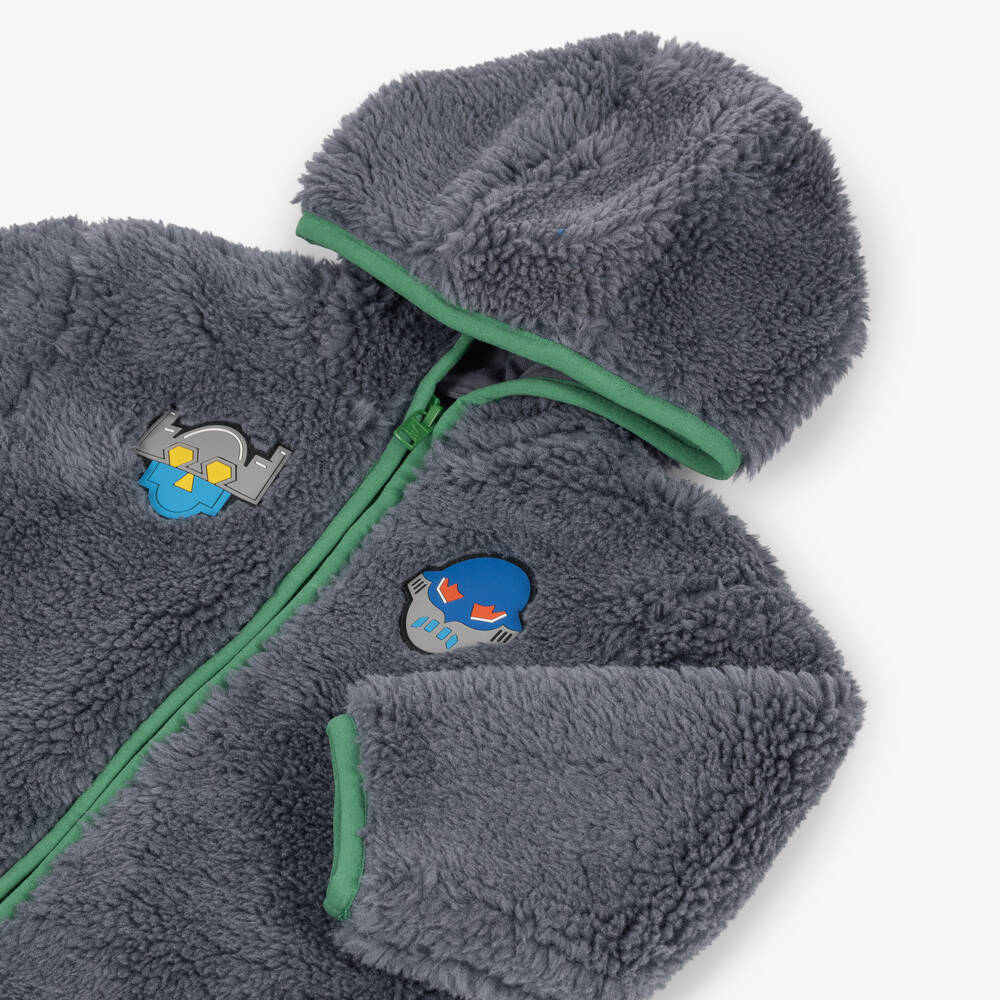 Stella McCartney Kids-Boys Blue Super Hero Teddy Fleece Jacket | Childrensalon