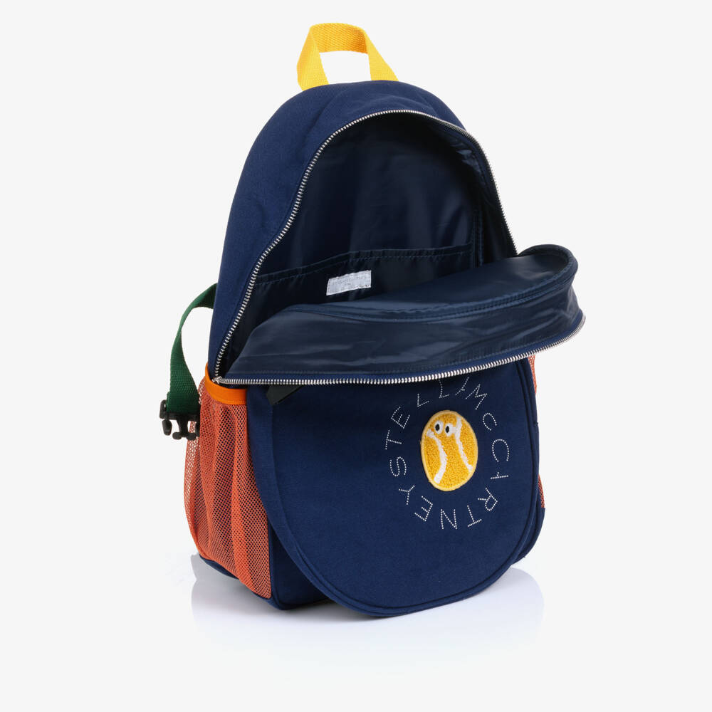 Stella McCartney Kids-Boys Blue Tennis Theme Backpack (40cm) | Childrensalon
