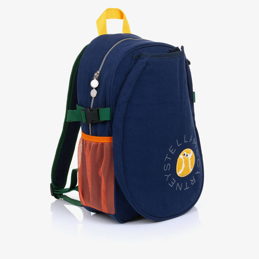 Stella McCartney Kids-Boys Blue Tennis Theme Backpack (40cm) | Childrensalon