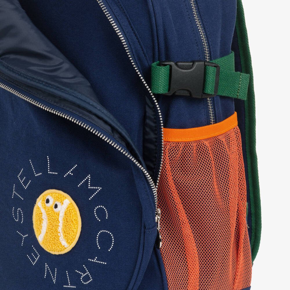 Stella McCartney Kids-Boys Blue Tennis Theme Backpack (40cm) | Childrensalon