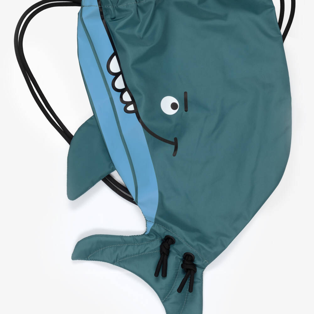 Stella McCartney Kids-Boys Blue Whale Drawstring Bag (37cm) | Childrensalon