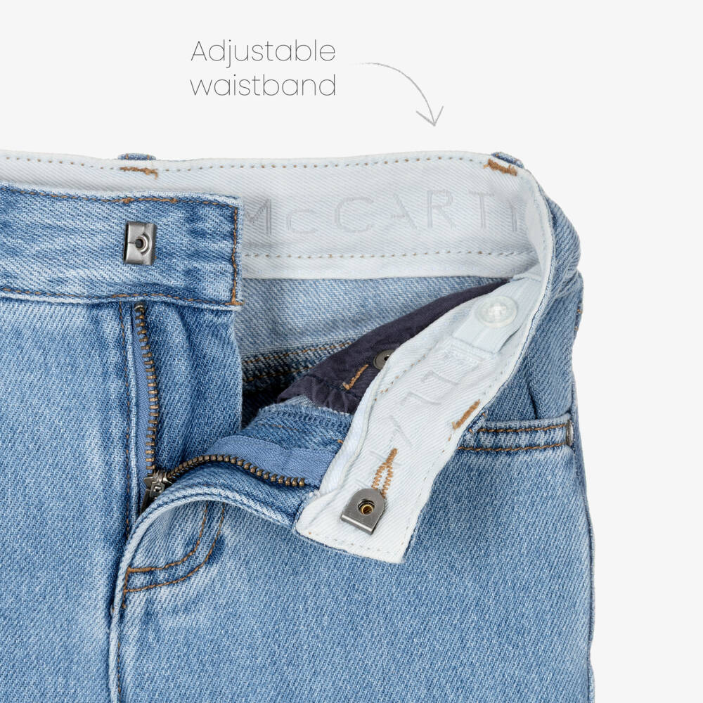 Stella McCartney Kids-Boys Blue Whale Print Denim Jeans | Childrensalon