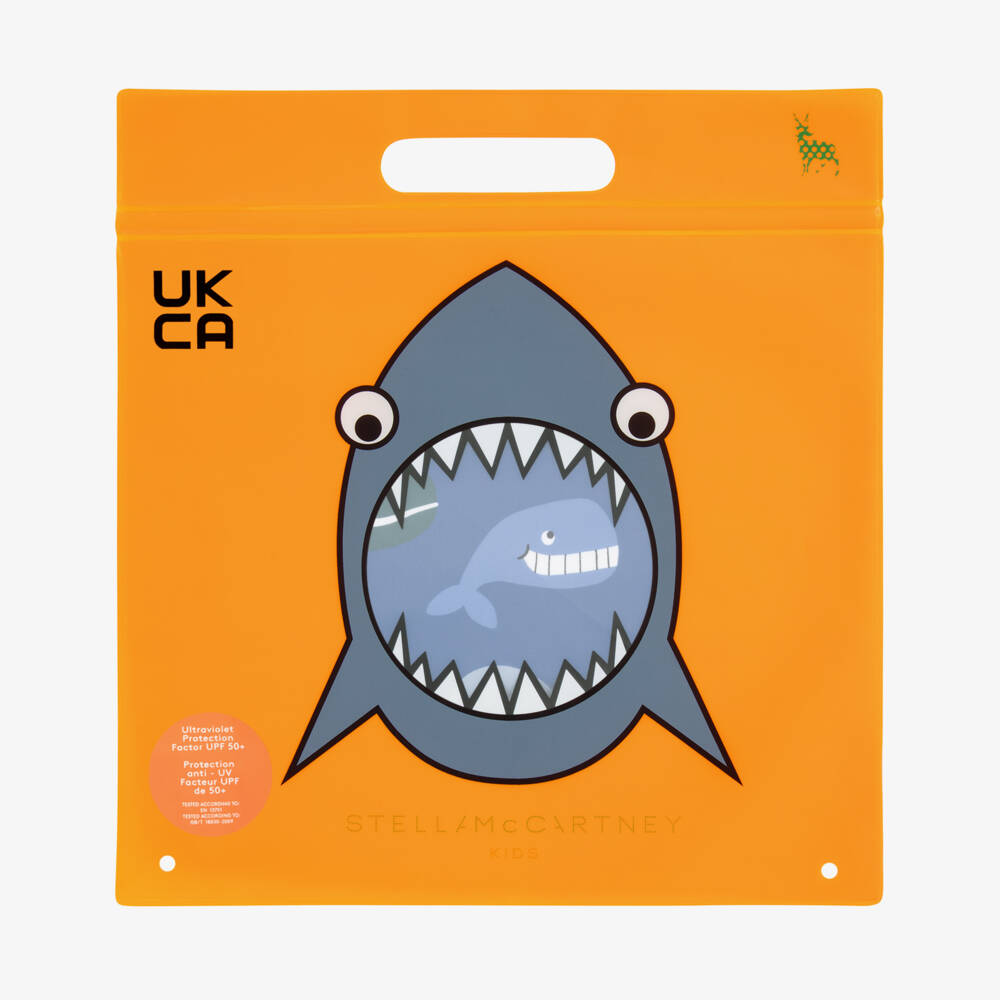 Stella McCartney Kids-بدلة واقية من الشمس بطبعة حوت لون أزرق للأولاد (UPF50+) | Childrensalon