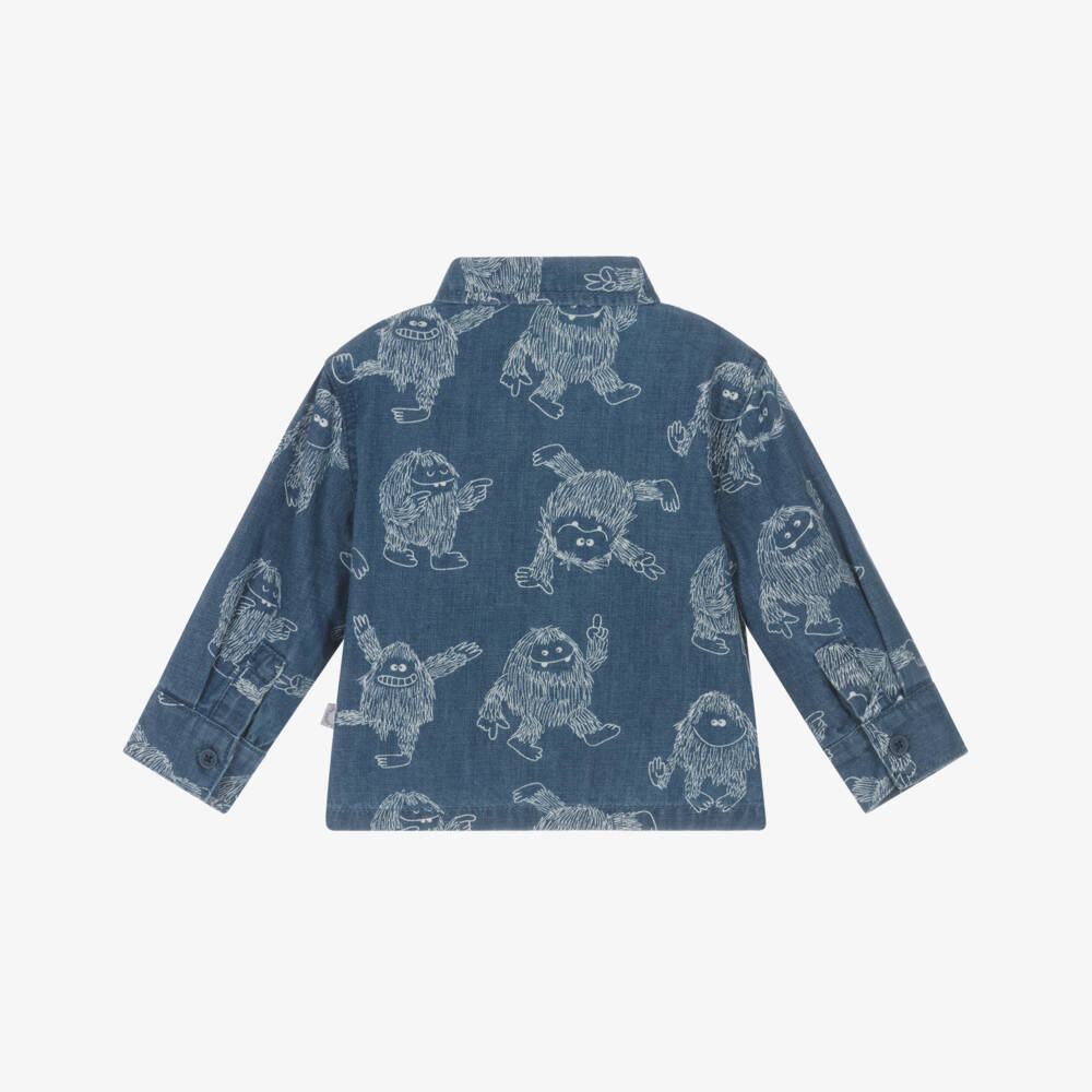Stella McCartney Kids-Boys Blue Yeti Chambray Shirt | Childrensalon