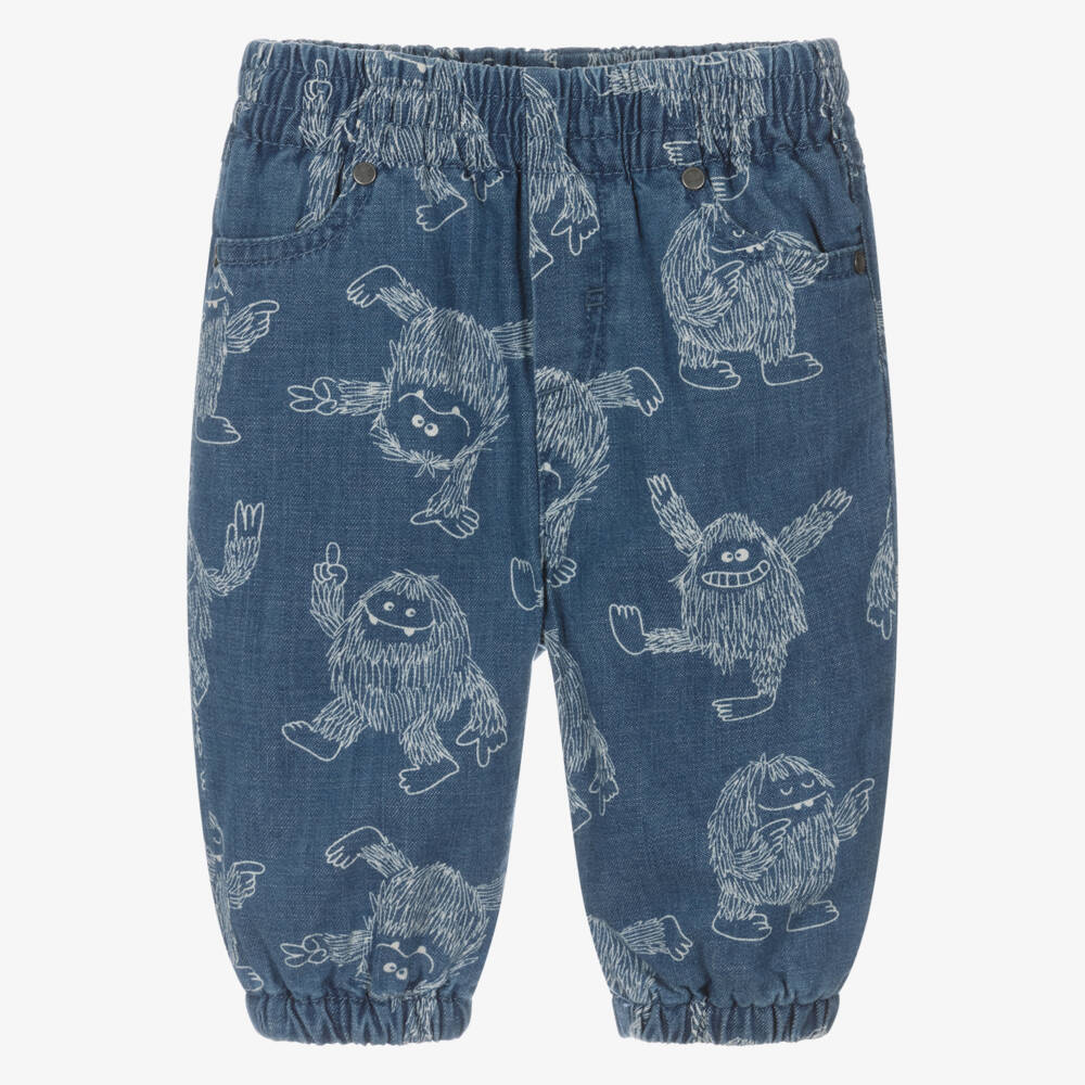 Stella McCartney Kids-Boys Blue Yeti Print Jeans | Childrensalon