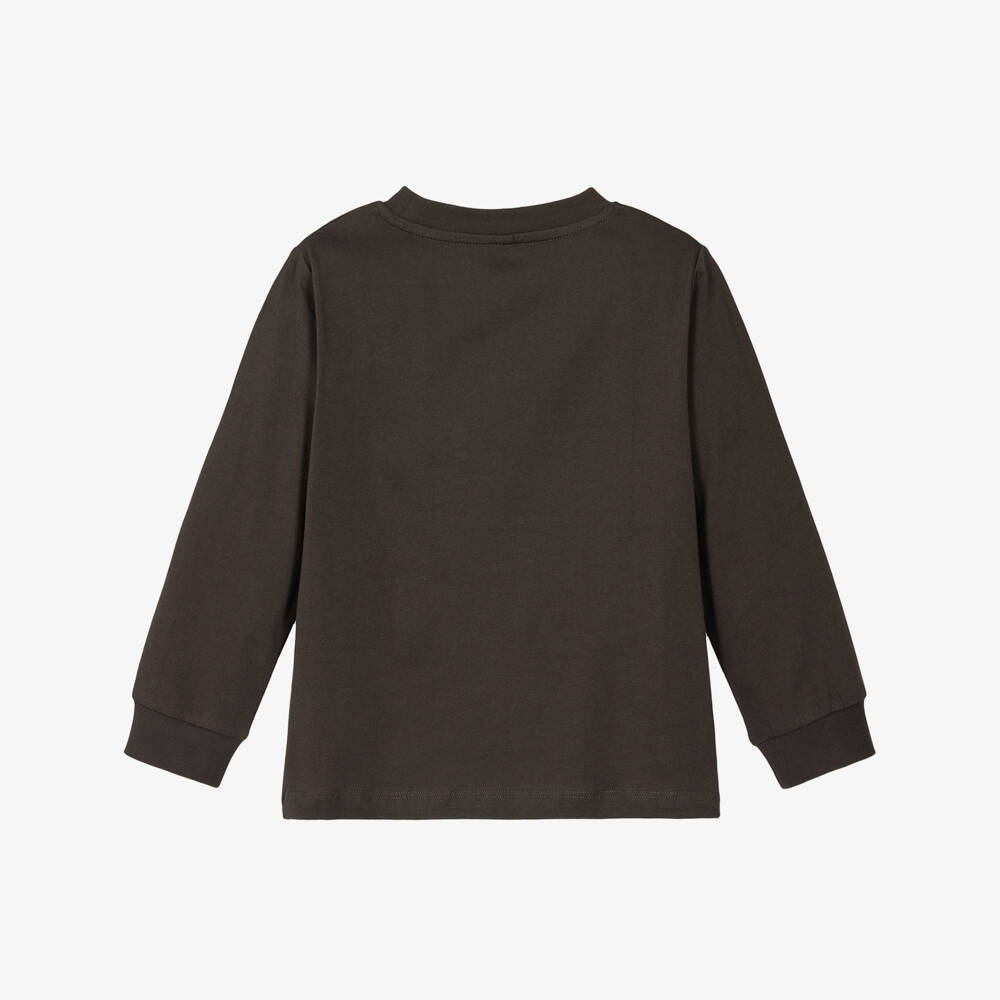 Stella McCartney Kids-Boys Brown Long Sleeve T-Shirt | Childrensalon