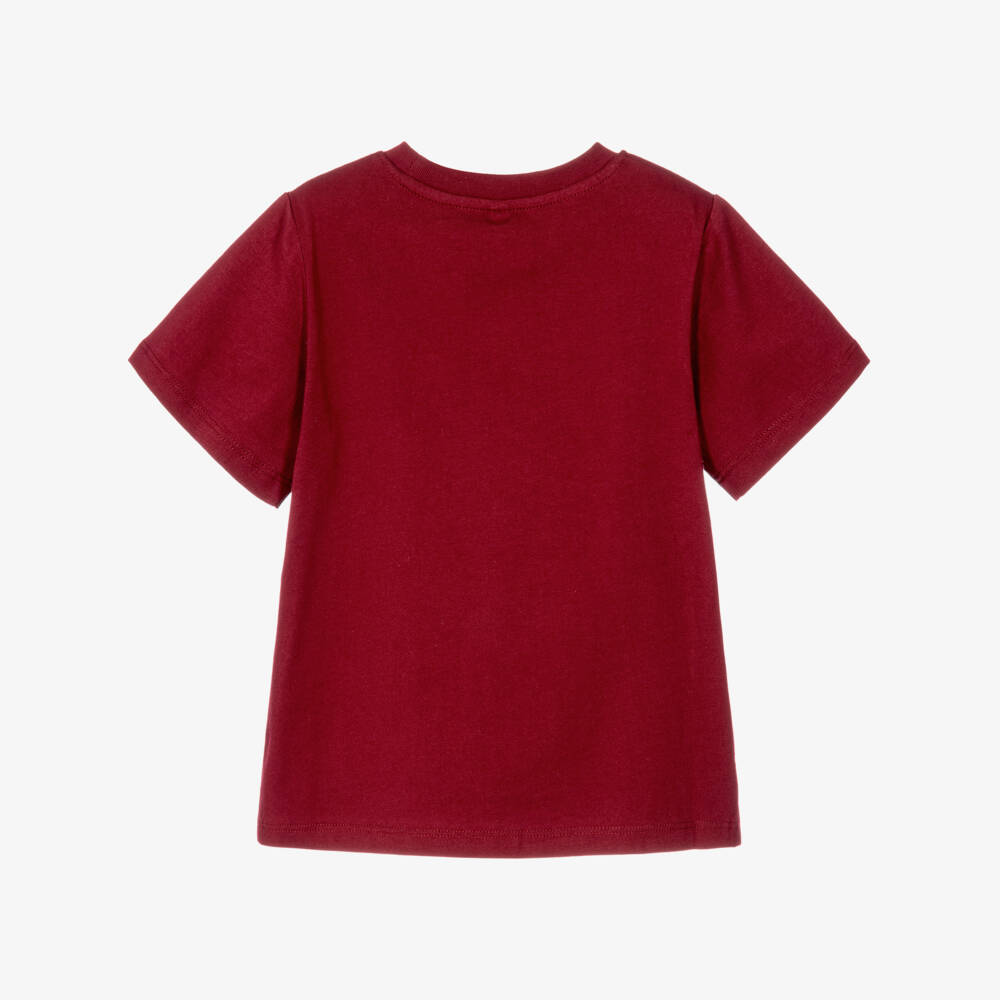 Stella McCartney Kids-Boys Burgundy Red Varsity T-Shirt | Childrensalon