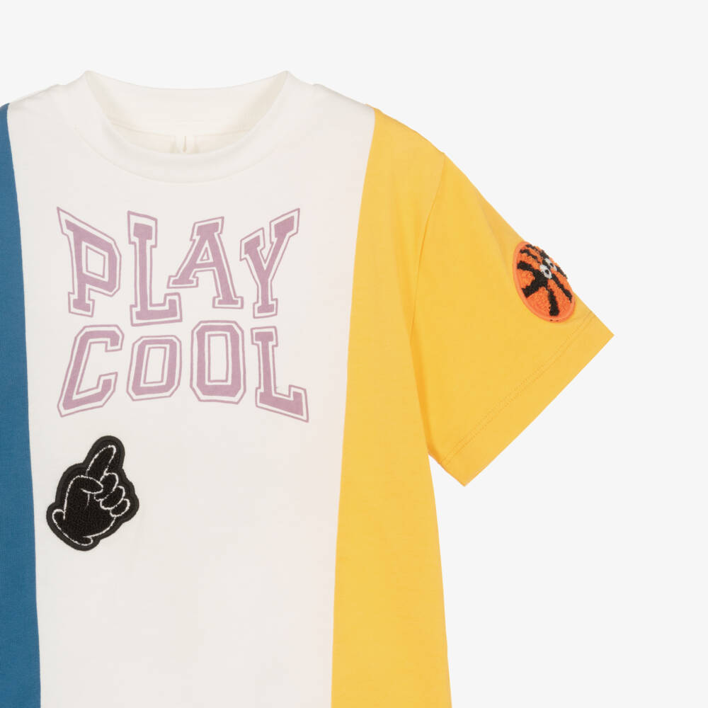 Stella McCartney Kids-Boys Colourblock Play Cool Cotton T-Shirt | Childrensalon