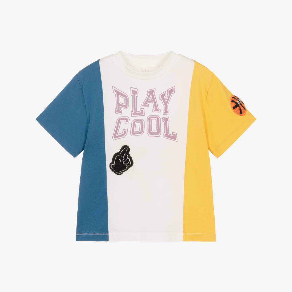 Stella McCartney Kids-Boys Colourblock Play Cool Cotton T-Shirt | Childrensalon
