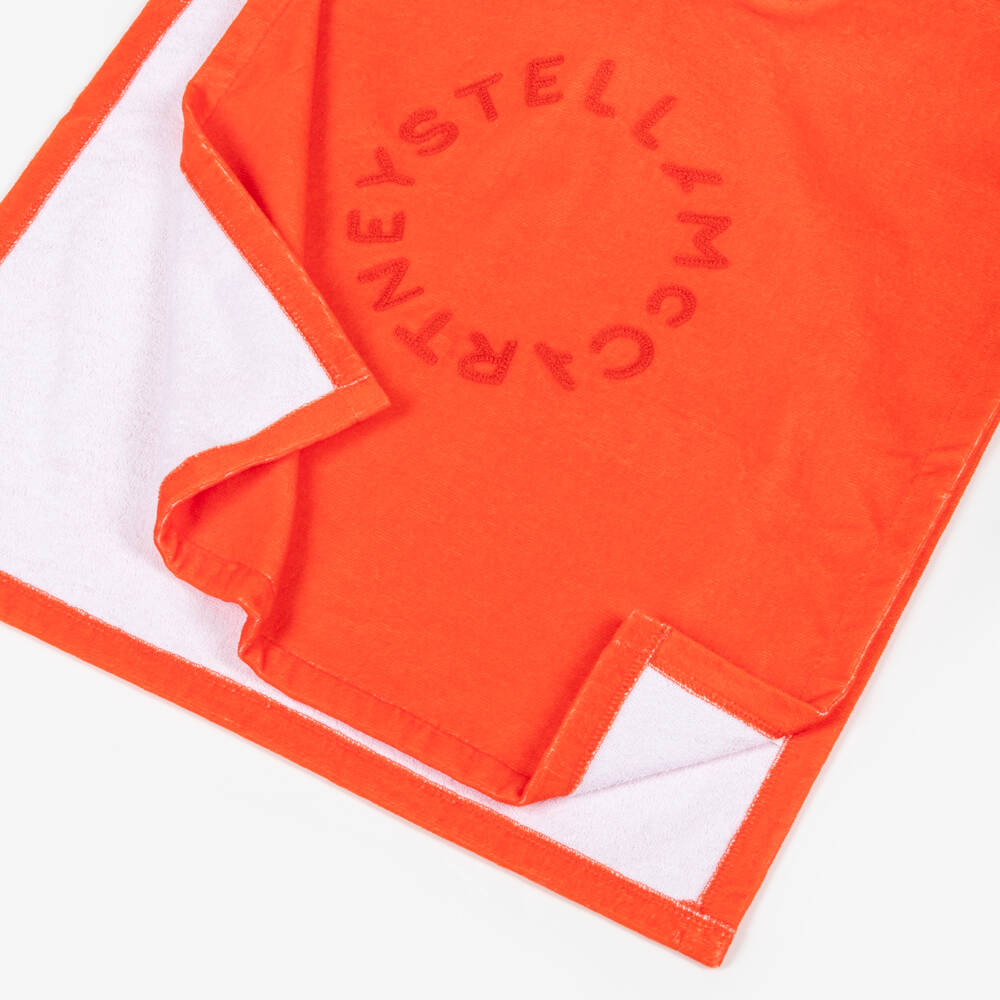 Stella McCartney Kids-Boys Cotton Poncho Towel with Logo Embroidery | Childrensalon