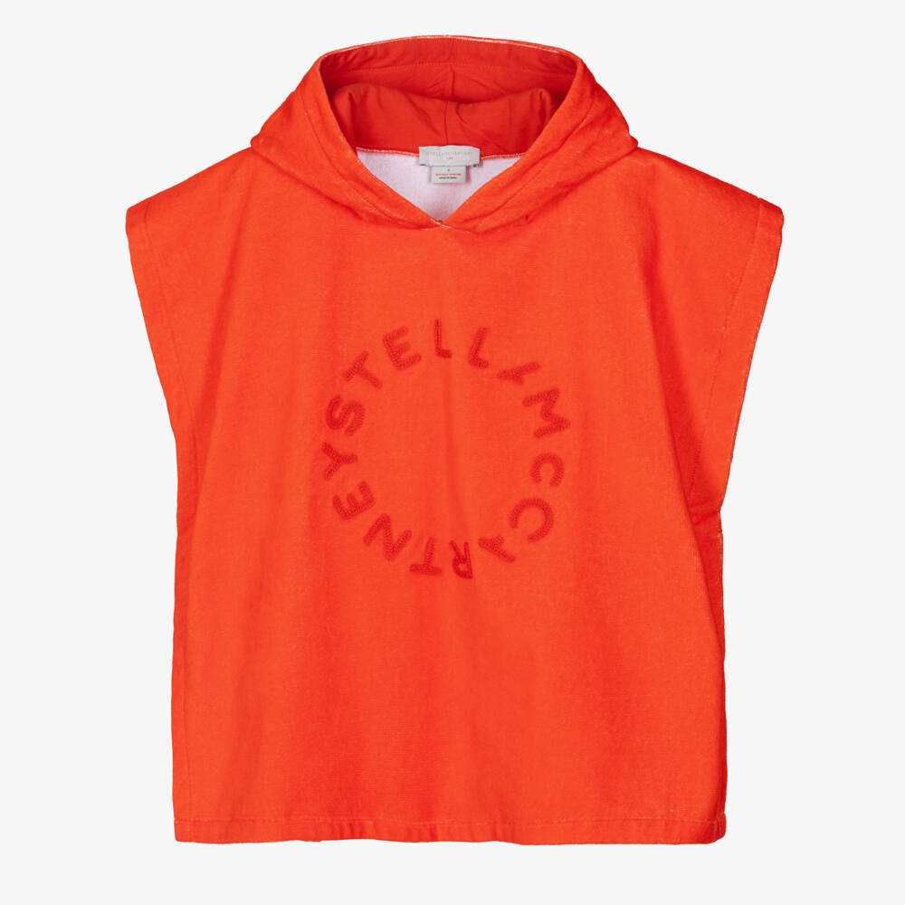 Stella McCartney Kids-Boys Cotton Poncho Towel with Logo Embroidery | Childrensalon