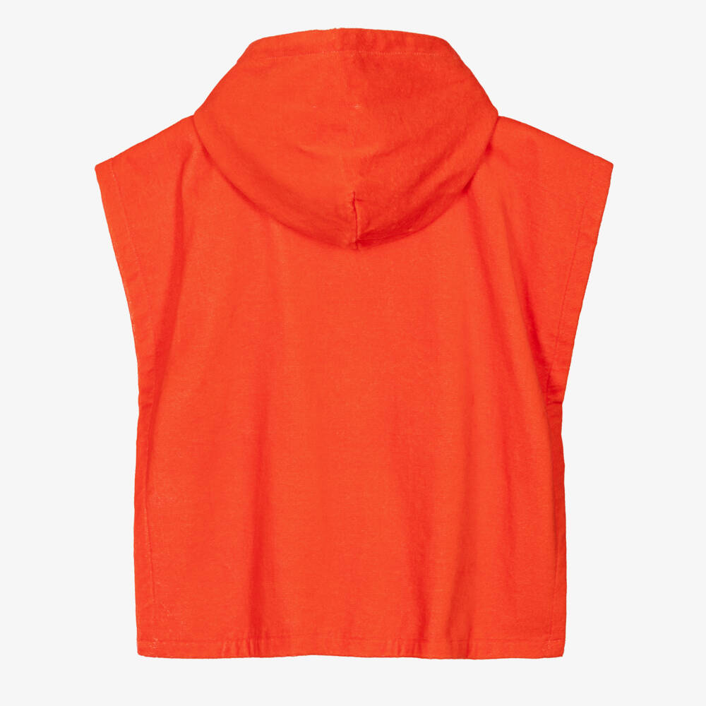 Stella McCartney Kids-Boys Cotton Poncho Towel with Logo Embroidery | Childrensalon