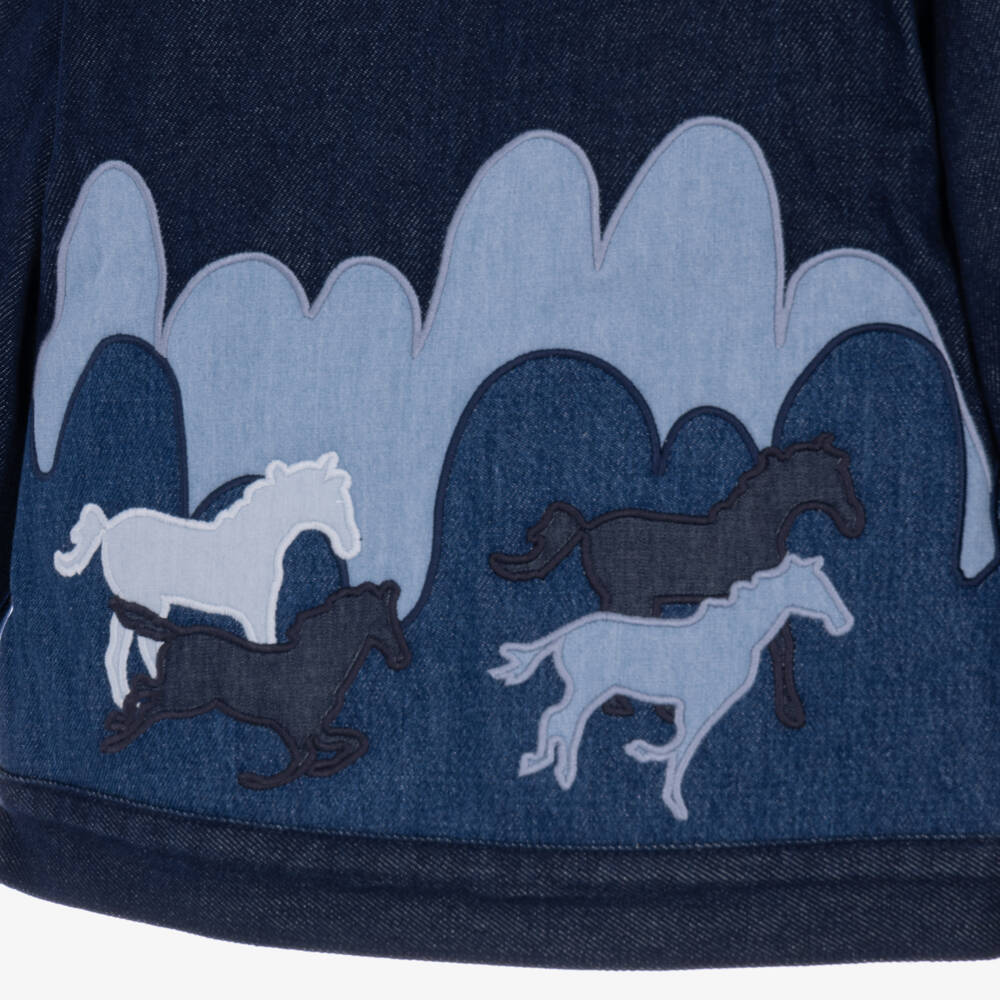 Stella McCartney Kids-Boys Dark Blue Fleece-Lined Denim Jacket | Childrensalon