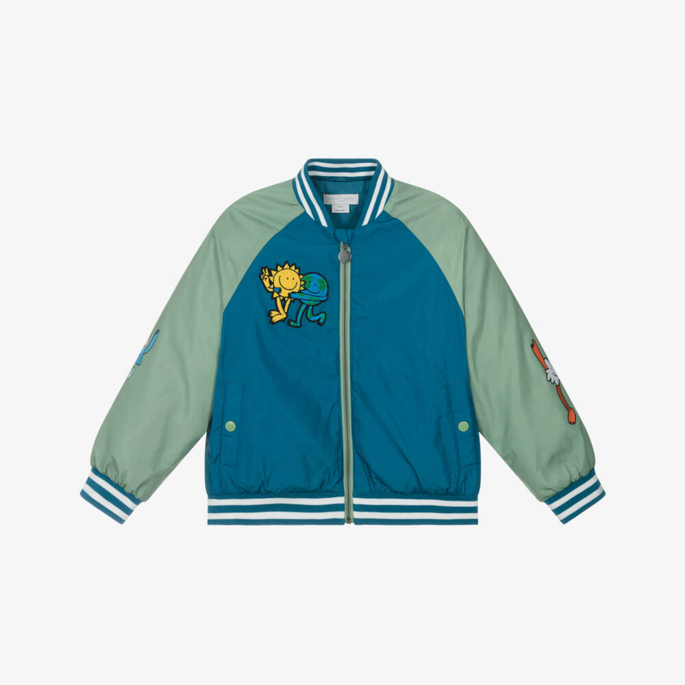 Stella McCartney Kids-Boys Eco Blue Varsity Jacket | Childrensalon