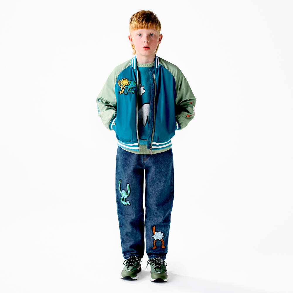 Stella McCartney Kids-Boys Eco Blue Varsity Jacket | Childrensalon