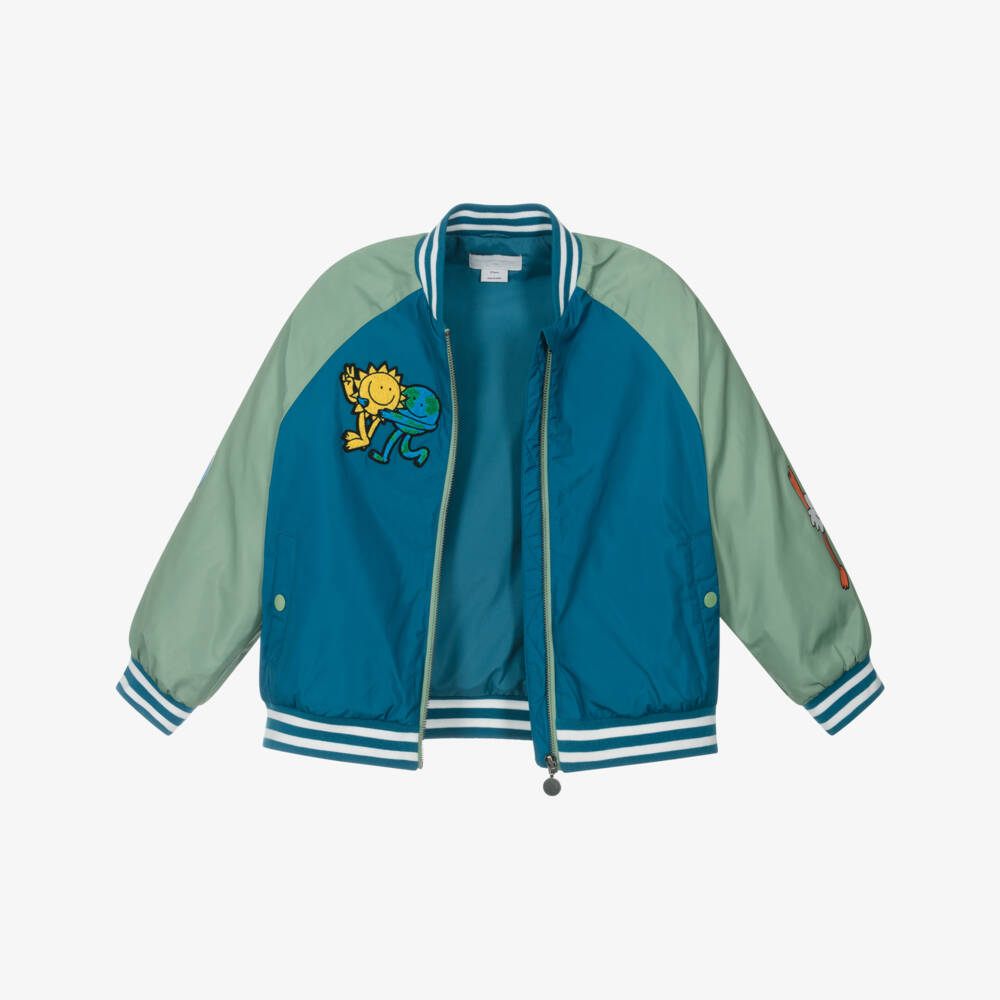 Stella McCartney Kids-Boys Eco Blue Varsity Jacket | Childrensalon