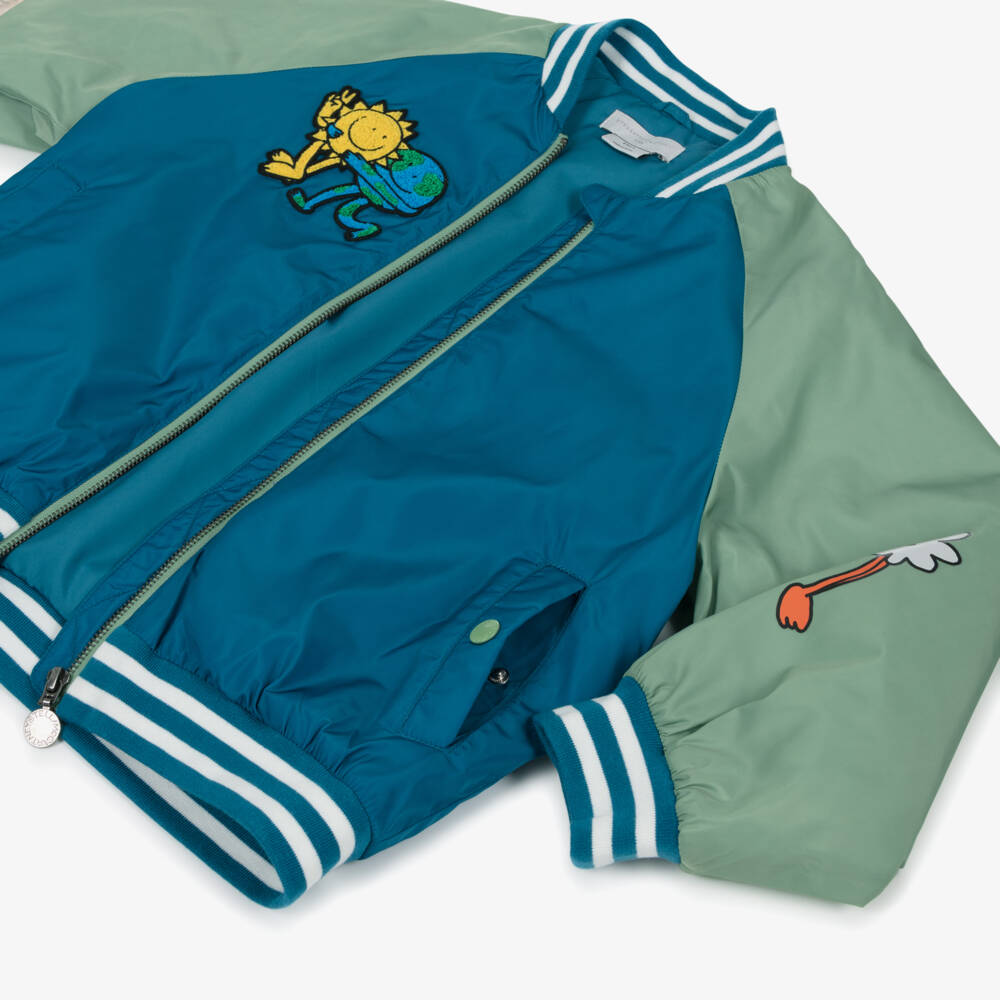 Stella McCartney Kids-Boys Eco Blue Varsity Jacket | Childrensalon
