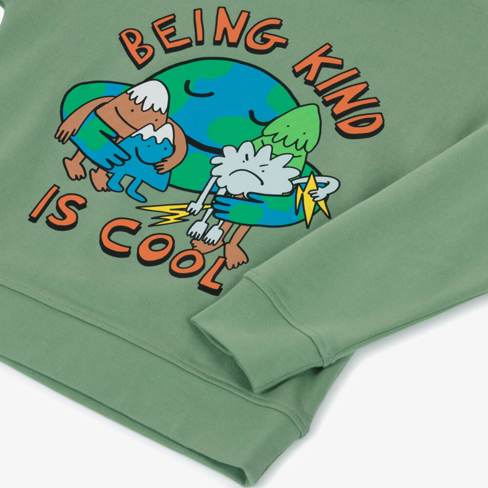 Stella McCartney Kids-Boys Green Being Kind is Cool Sweatshirt | Childrensalon