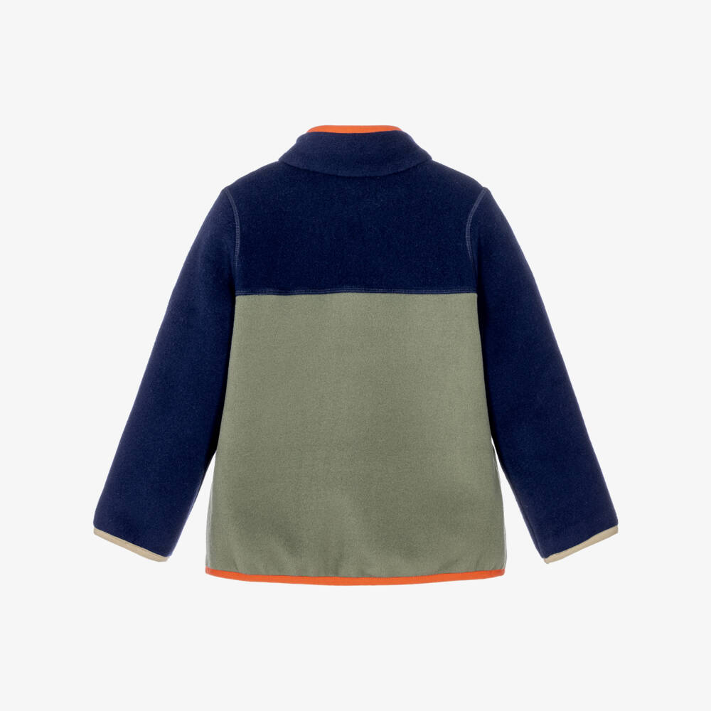 Stella McCartney Kids-Boys Green & Blue Fleece Sweatshirt | Childrensalon