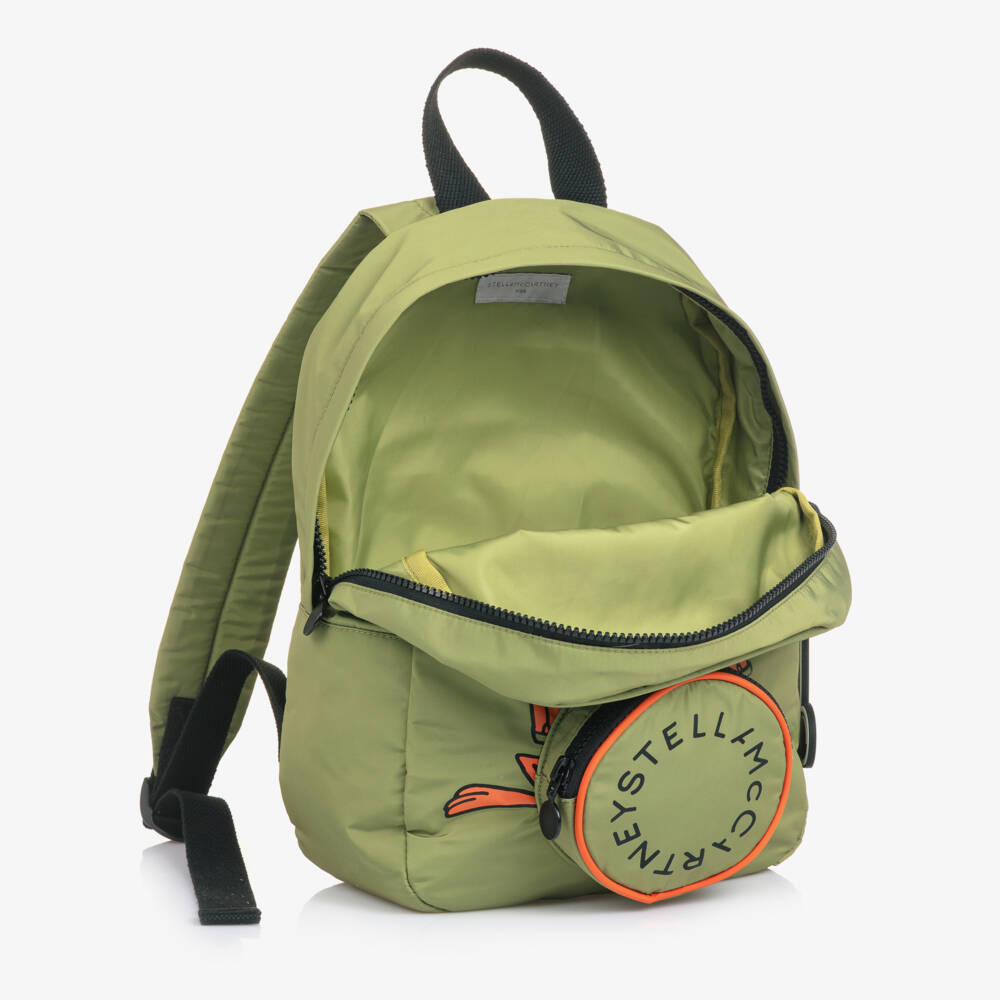 Stella McCartney Kids-حقيبة ظهر صغيرة بتصميم حشرة لون أخضر للأولاد (32 سم) | Childrensalon