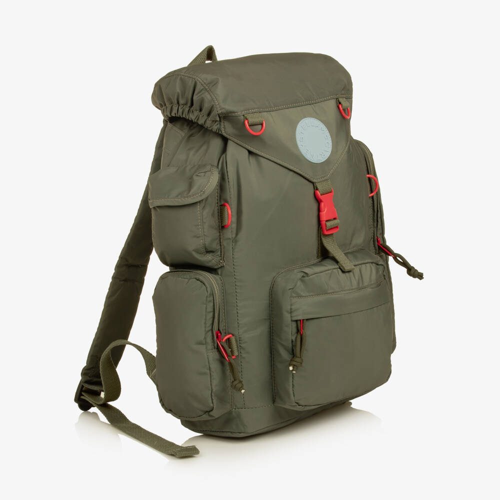 Stella McCartney Kids-Boys Green Multi Pocket Backpack (40cm) | Childrensalon