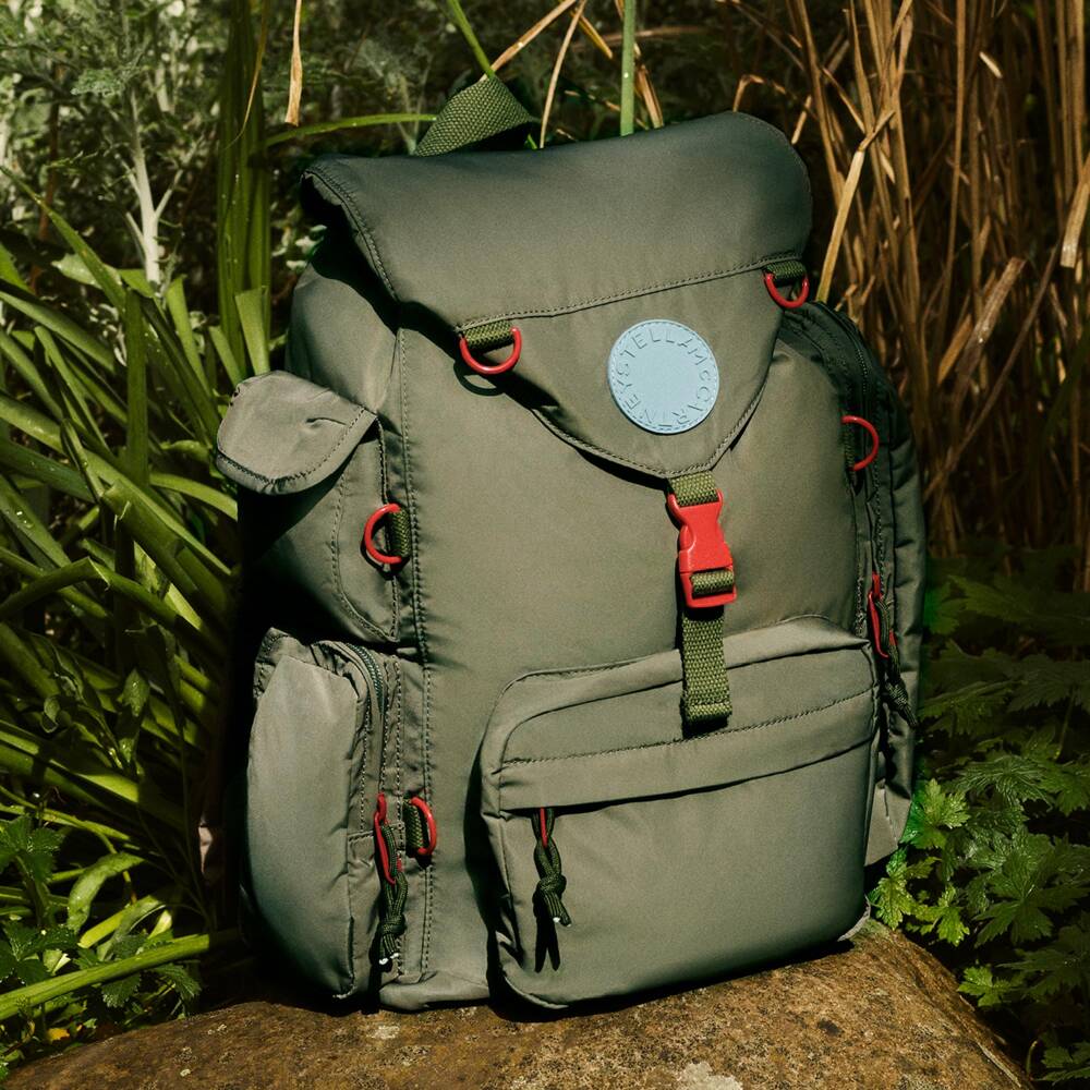 Stella McCartney Kids-Boys Green Multi Pocket Backpack (40cm) | Childrensalon