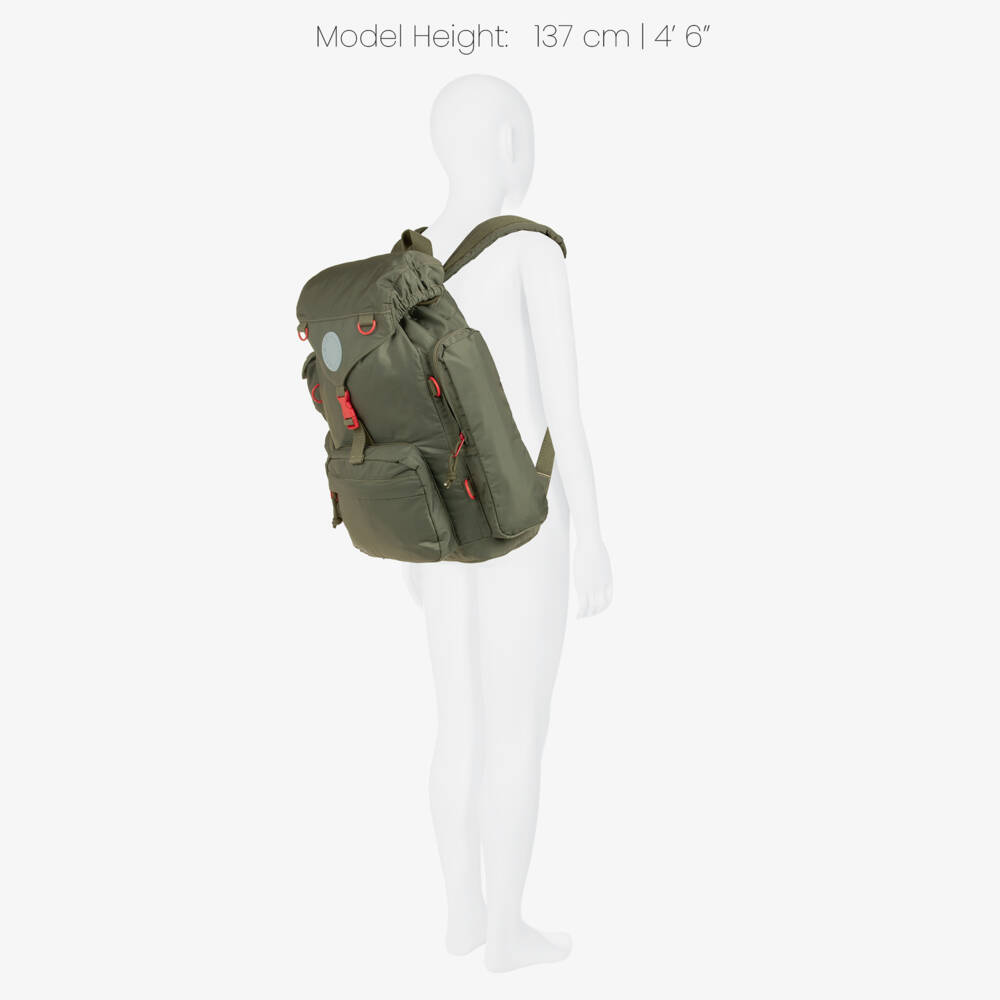 Stella McCartney Kids-Boys Green Multi Pocket Backpack (40cm) | Childrensalon