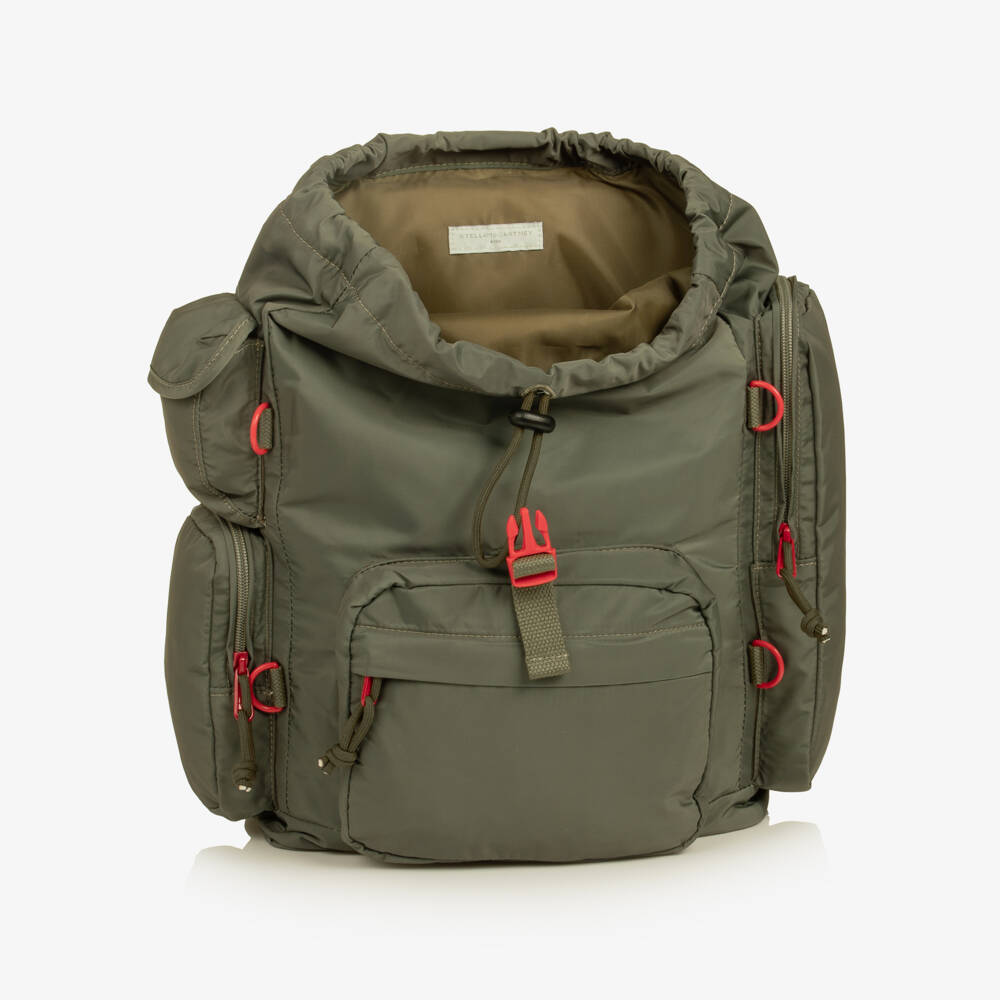 Stella McCartney Kids-Boys Green Multi Pocket Backpack (40cm) | Childrensalon