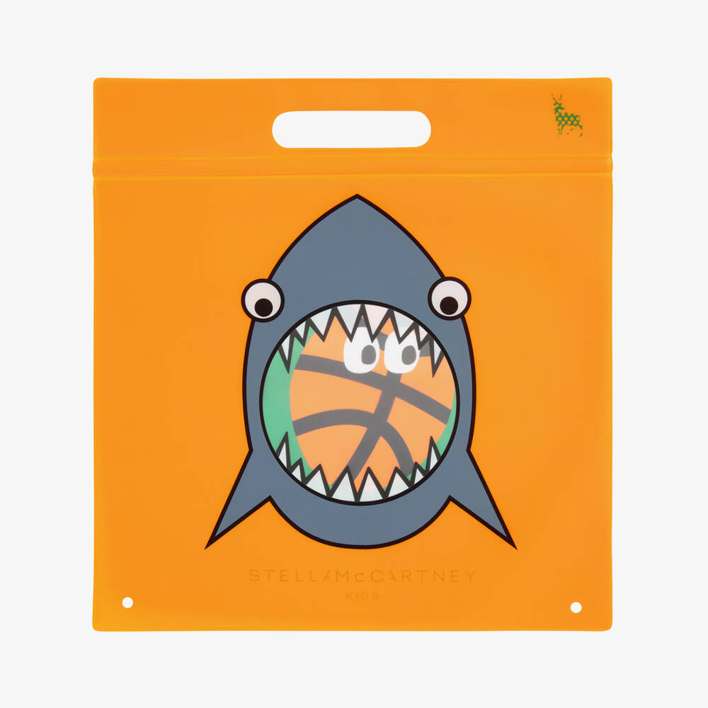 Stella McCartney Kids-Boys Green & Orange Basketball Print Swim Top (UPF50+) | Childrensalon