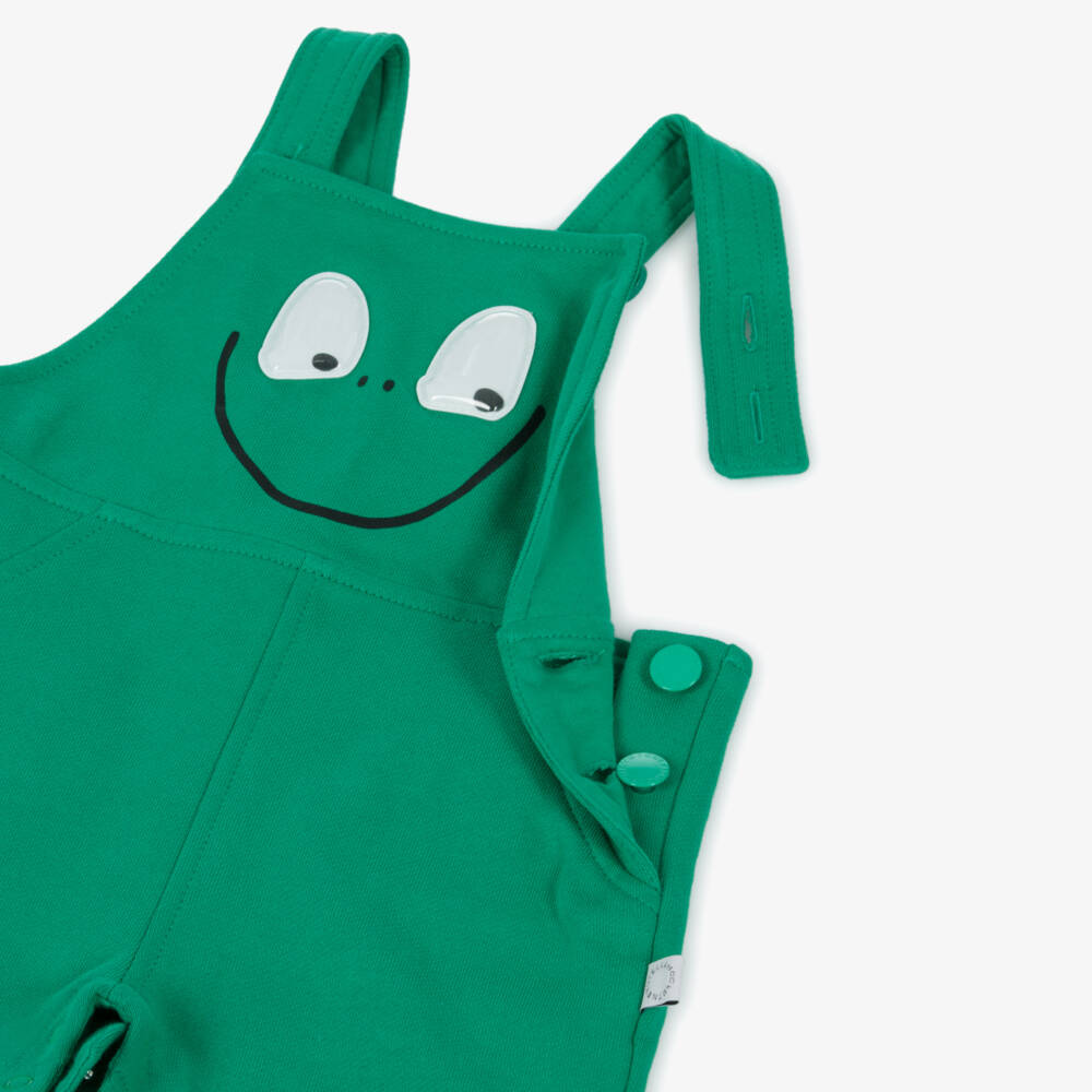 Stella McCartney Kids-Boys Green Organic Cotton Frog Dungarees | Childrensalon