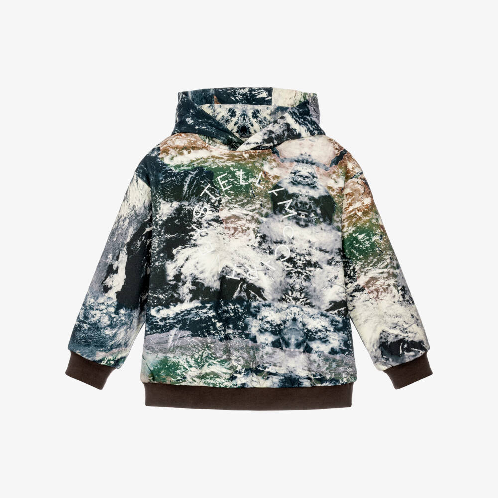 Stella McCartney Kids-Boys Green Planet Earth Cotton Hoodie | Childrensalon