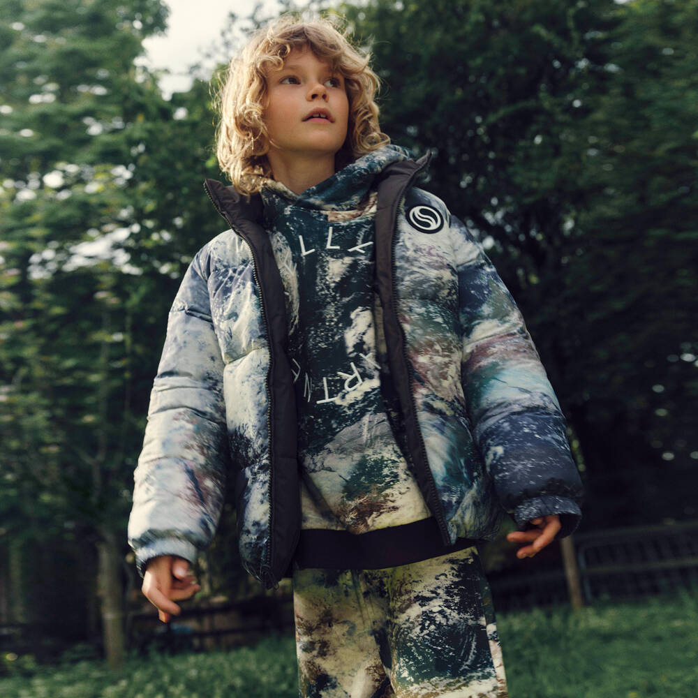 Stella McCartney Kids-Boys Green Planet Earth Cotton Joggers | Childrensalon