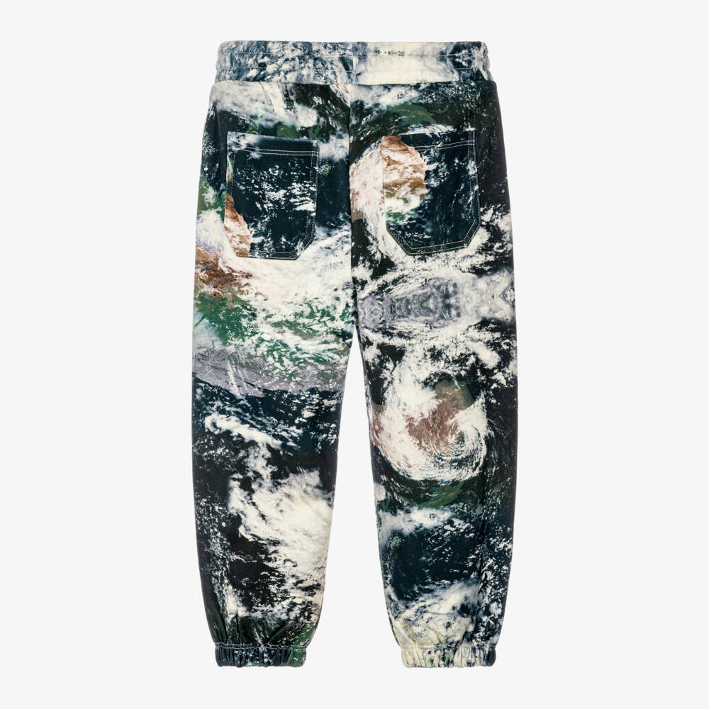 Stella McCartney Kids-Boys Green Planet Earth Cotton Joggers | Childrensalon