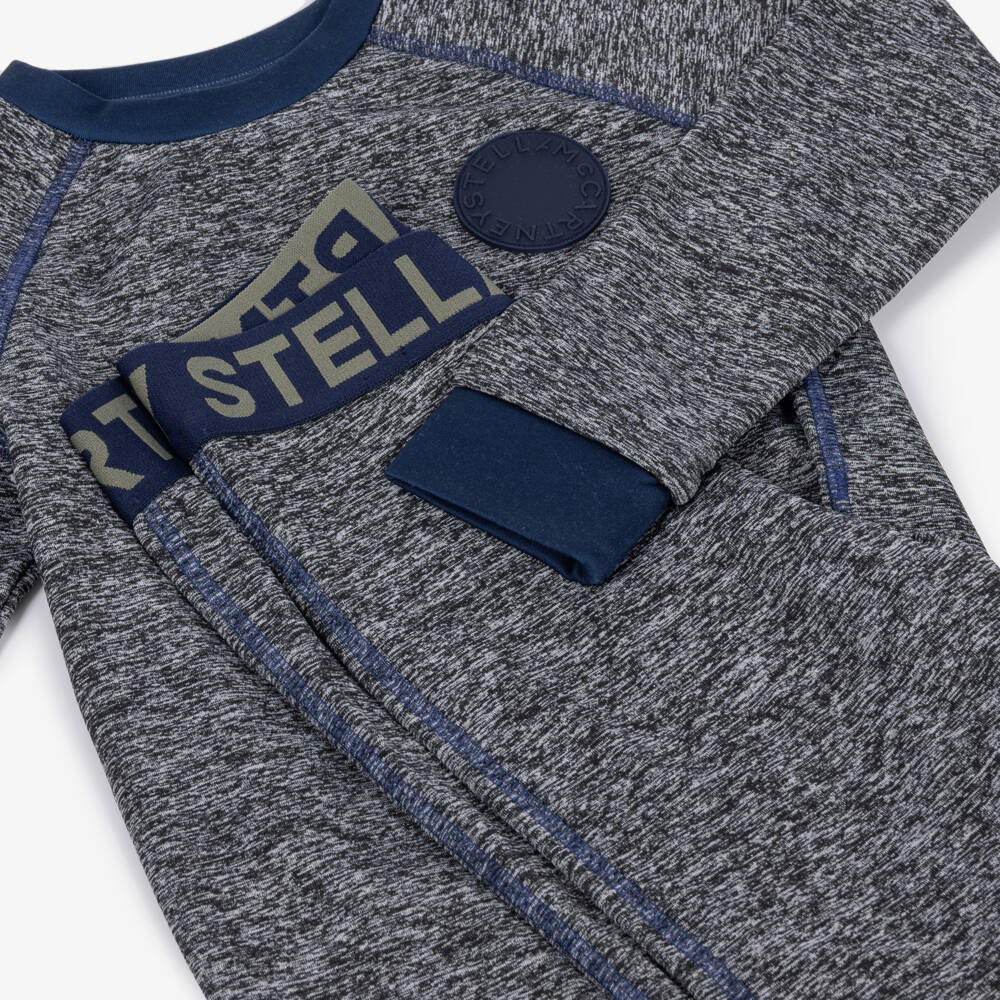Stella McCartney Kids-Boys Grey & Blue Thermal Base Layer Set | Childrensalon