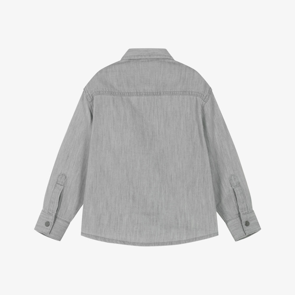 Stella McCartney Kids-قميص قطن رمادي للأولاد بنقشة السنجاب | Childrensalon