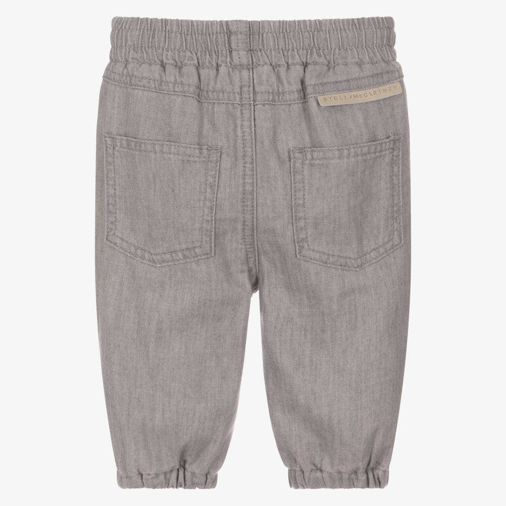 Stella McCartney Kids-Boys Grey Cotton Squirrel Trousers | Childrensalon
