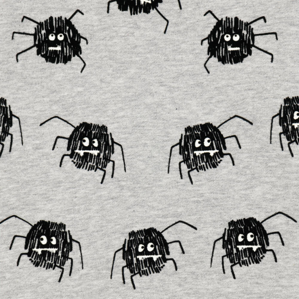 Stella McCartney Kids-Boys Grey Cotton Sweatshirt with Embroidered Spiders | Childrensalon