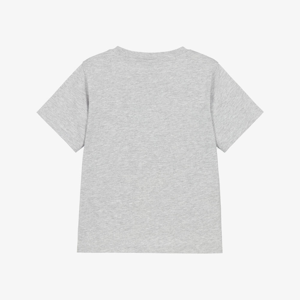 Stella McCartney Kids-Boys Grey Marl Cotton Cactus T-Shirt | Childrensalon