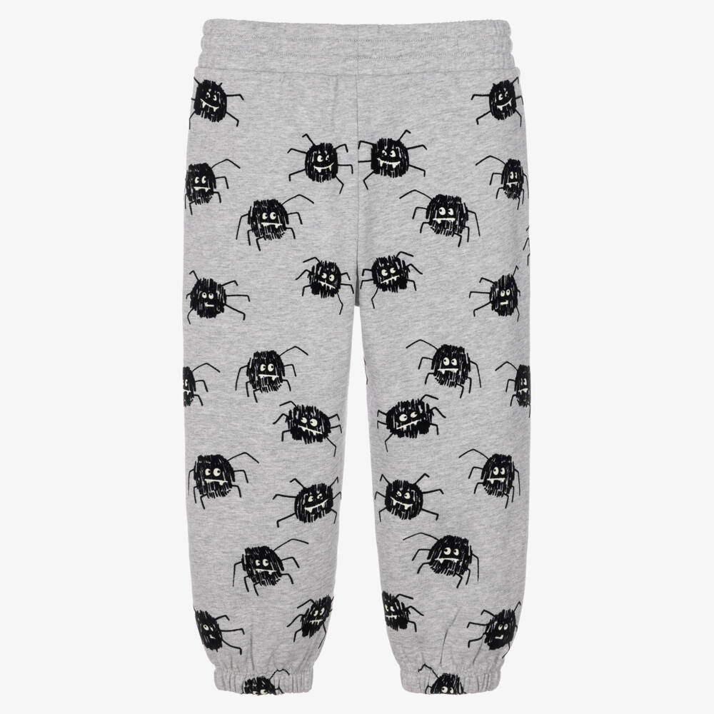 Stella McCartney Kids-Boys Grey Marl Cotton Spider Joggers | Childrensalon