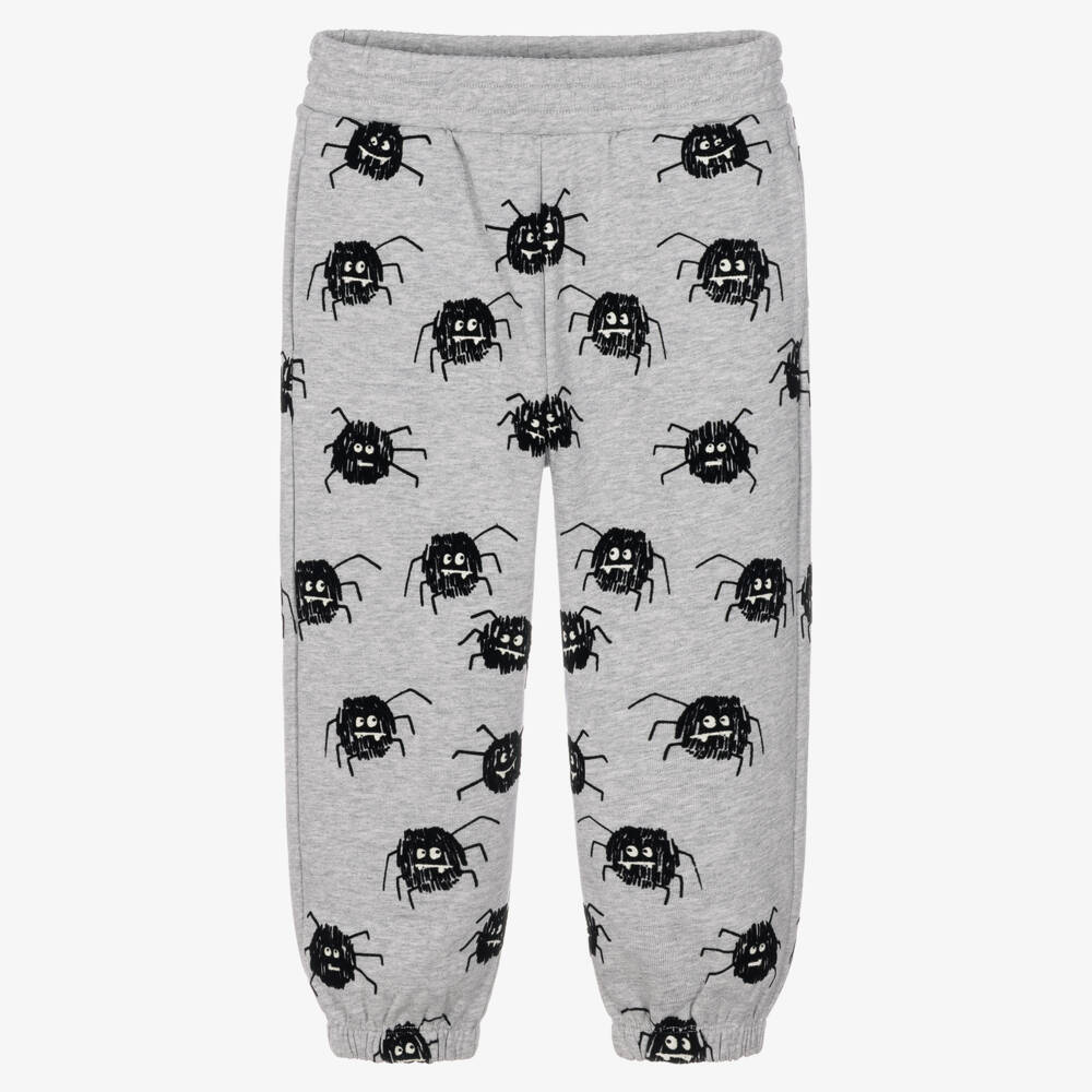 Stella McCartney Kids-Boys Grey Marl Cotton Spider Joggers  | Childrensalon