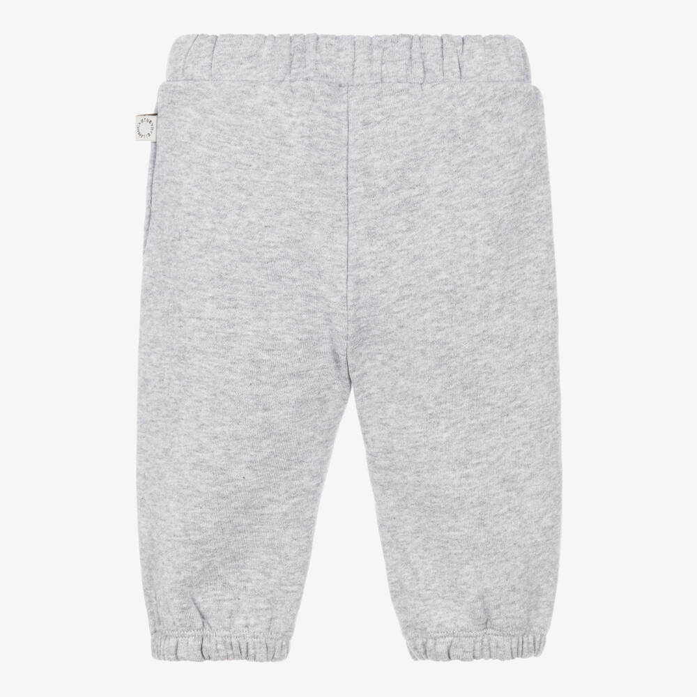 Stella McCartney Kids-Boys Grey Marl Cotton Superhero Joggers | Childrensalon