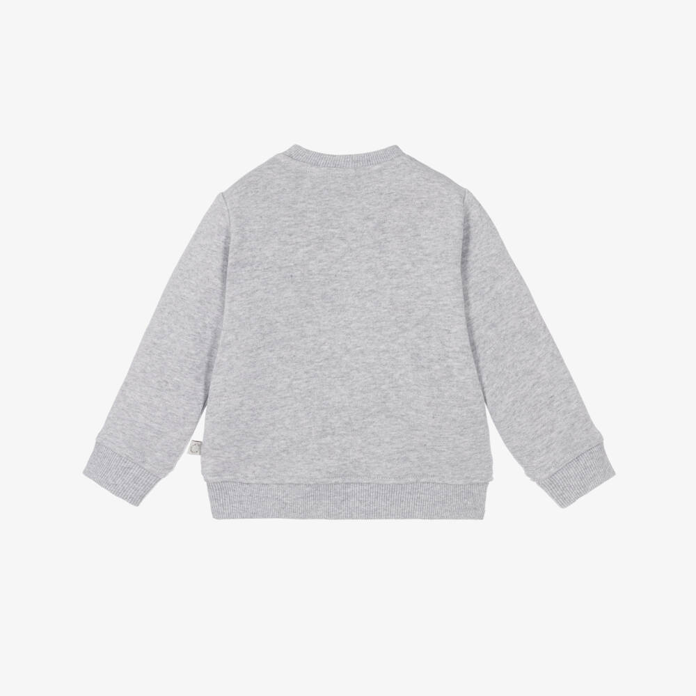 Stella McCartney Kids-Boys Grey Marl Supehero Logo Sweatshirt | Childrensalon