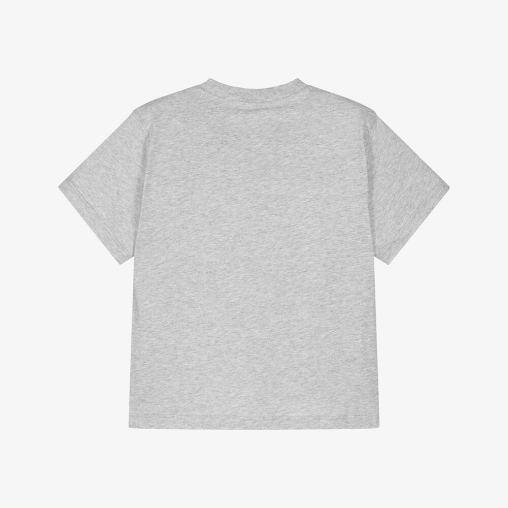 Stella McCartney Kids-Boys Grey Tennis Ball Logo Cotton T-Shirt | Childrensalon