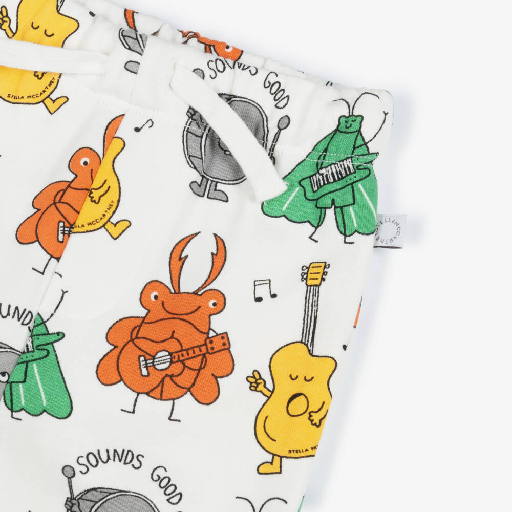 Stella McCartney Kids-بنطلون رياضي قطن لون عاجي للأولاد | Childrensalon