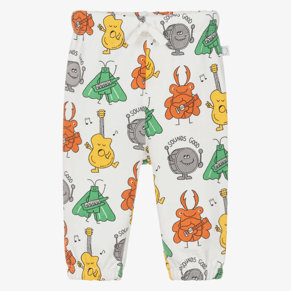 Stella McCartney Kids-Boys Ivory Bug Band Cotton Joggers | Childrensalon