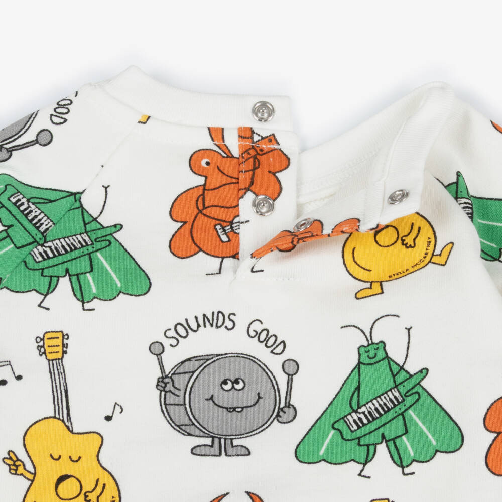 Stella McCartney Kids-Boys Ivory Bug Band Cotton Sweatshirt | Childrensalon