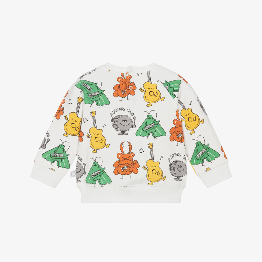Stella McCartney Kids-Boys Ivory Bug Band Cotton Sweatshirt | Childrensalon