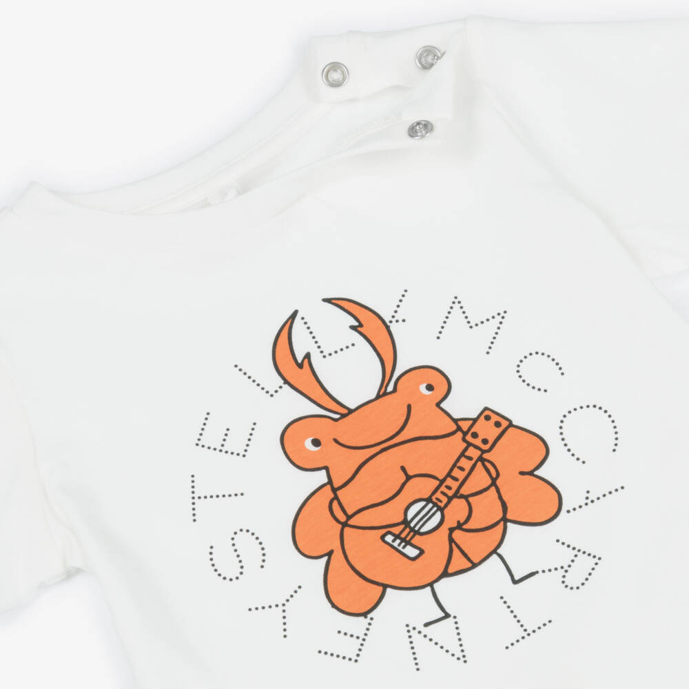 Stella McCartney Kids-Boys Ivory Bug Print Cotton T-Shirt | Childrensalon