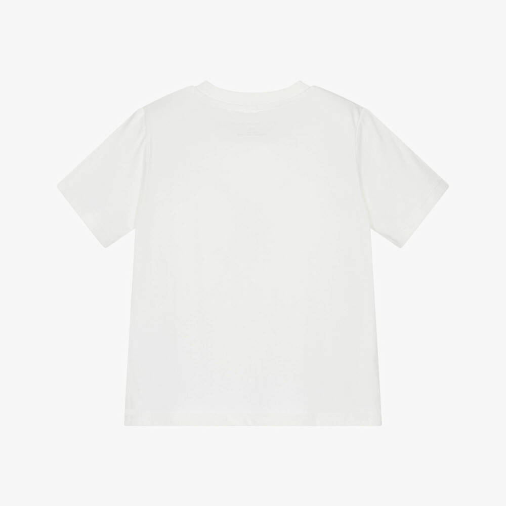Stella McCartney Kids-Boys Ivory Cotton Bug Band Logo T-Shirt | Childrensalon